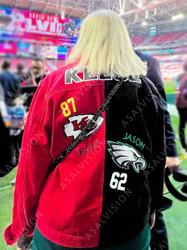 Asal Vision Cotton Jackets | Donna Kelce Super Bowl Jacket Red And Black