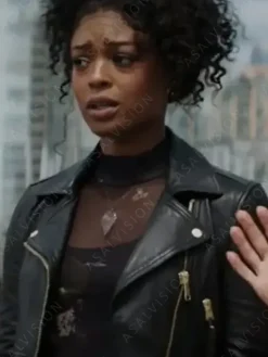 Asal Vision Black Jackets | Leather Jackets | Double Life 2023 Javicia Leslie Leather Jacket Black