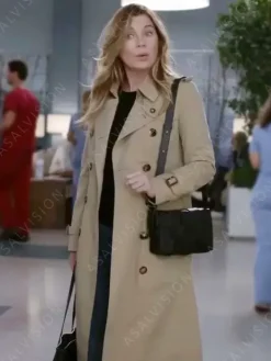 Asal Vision Women Coats | Dr. Meredith Grey Grey’s Anatomy Trench Coat Beige