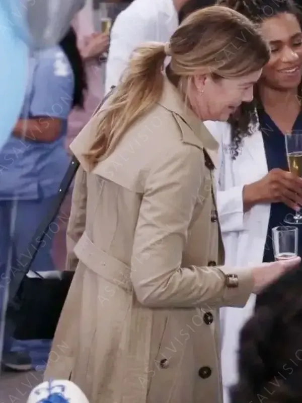 Asal Vision Women Coats | Dr. Meredith Grey Grey’s Anatomy Trench Coat Beige