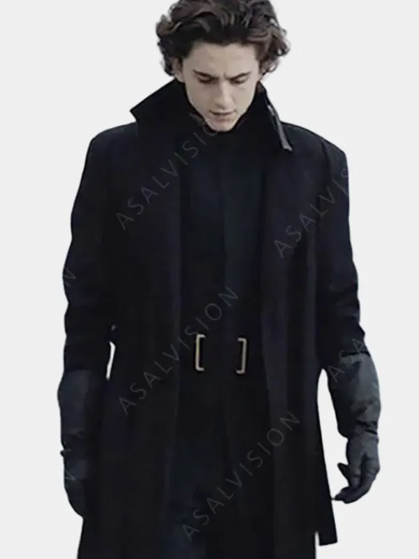 Asal Vision Men Coats | Dune Paul Atreides Wool Trench Coat Black