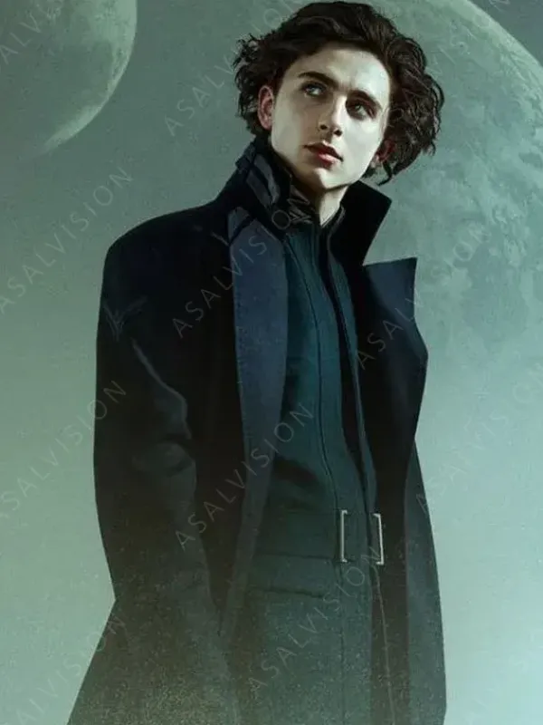 Asal Vision Men Coats | Dune Paul Atreides Wool Trench Coat Black