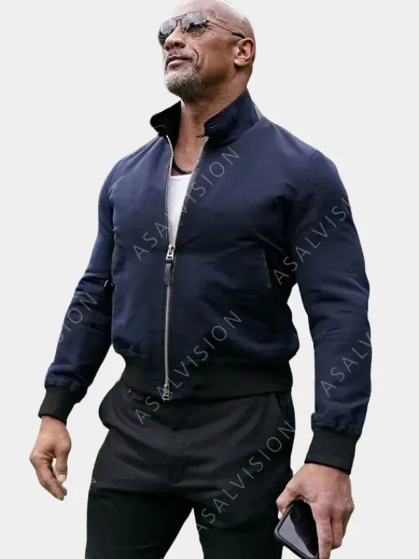 Asal Vision Cotton Jackets | Dwayne Johnson XFL 2023 Bomber Jacket Blue