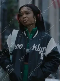 Asal Vision Leather Jackets | East New York 2023 Lola Brooke Varsity Leather Jacket Black And White