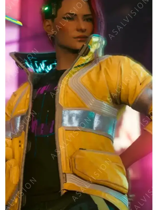 Asal Vision Leather Jackets | Edgerunners Cyberpunk 2077 David Martinez Jacket Yellow