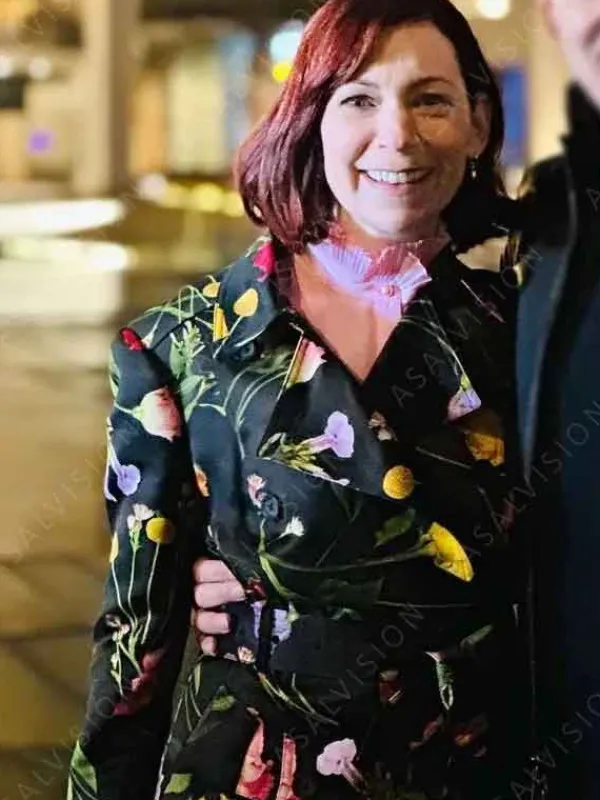 Asal Vision Women Coats | Elsbeth 2024 Carrie Preston Black Floral Coat Black With Floral Design