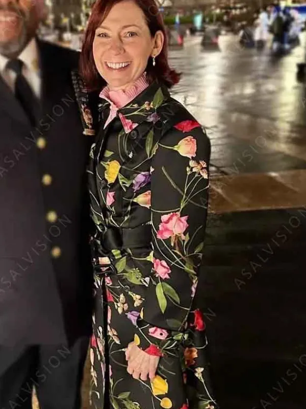 Asal Vision Women Coats | Elsbeth 2024 Carrie Preston Black Floral Coat Black With Floral Design