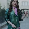 Asal Vision Leather Jackets | Emily Cooper Emily In Paris Leather Jacket Green