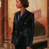 Asal Vision Blazers | Emily Cooper Emily in Paris Season 3 Velvet Blazer Blue