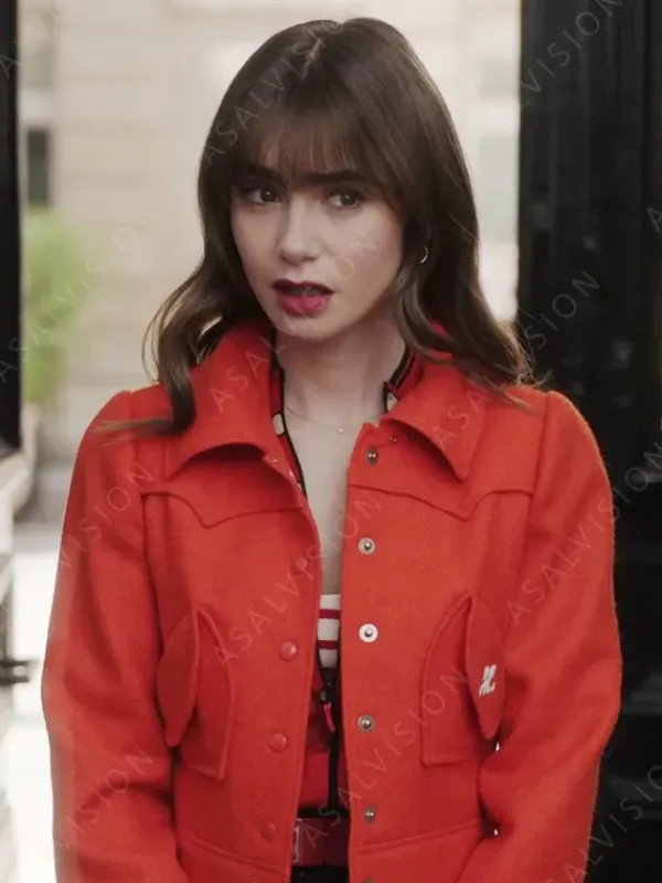Asal Vision Cotton Jackets | Emily Cooper Emily In Paris Season 3 Jacket Orange