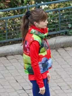 Asal Vision Vests | Emily Cooper Emily In Paris Season 4 Red Vest Red With Printed Design