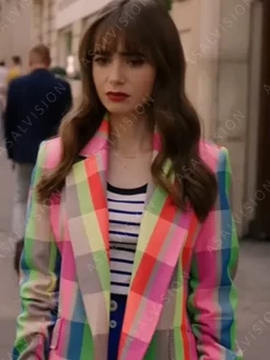 Asal Vision Blazers | Emily Cooper Emily In Paris Season 3 Check Blazer Multicolor