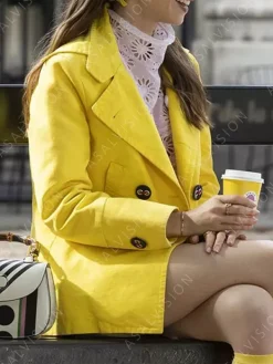 Asal Vision Blazers | Women Coats | Emily Cooper Emily in Paris Season 3 Coat Yellow