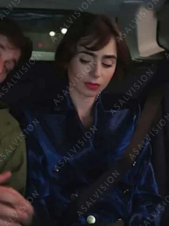 Asal Vision Blazers | Emily Cooper Emily in Paris Season 3 Velvet Blazer Blue