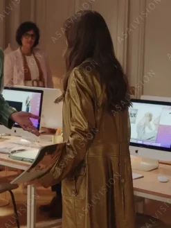 Asal Vision Women Coats | Emily Cooper Emily in Paris Season 3 Coat Golden