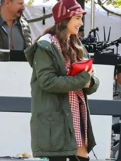 Asal Vision Women Coats | Emily Cooper Emily In Paris Lily Collins Coat Olive Green