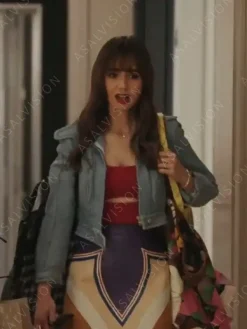 Asal Vision Leather Jackets | Emily Cooper Emily In Paris Season 3 Leather Jacket Blue
