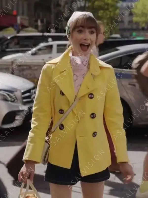 Asal Vision Blazers | Women Coats | Emily Cooper Emily in Paris Season 3 Coat Yellow