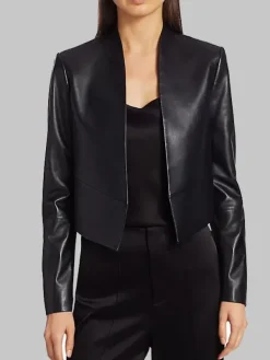 Asal Vision Black Jackets | Leather Jackets | Emily Cooper Emily In Paris Leather Jacket Black