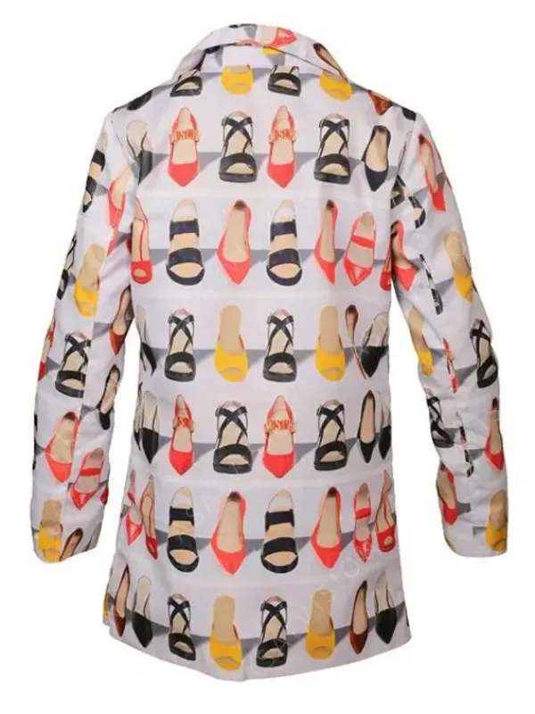 Asal Vision Women Coats | Emily Cooper Emily In Paris Shoe Print Trench Coat White With Shoe Print