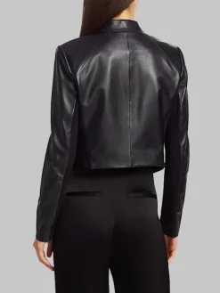 Asal Vision Black Jackets | Leather Jackets | Emily Cooper Emily In Paris Leather Jacket Black