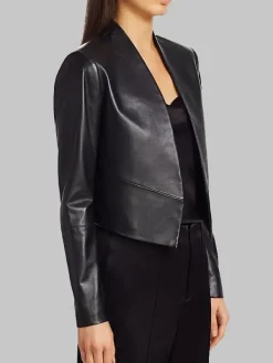 Asal Vision Black Jackets | Leather Jackets | Emily Cooper Emily In Paris Leather Jacket Black