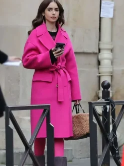 Asal Vision Women Coats | Emily in Paris Emily Cooper Wool Coat Pink