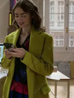 Asal Vision Women Coats | Emily In Paris Emily Cooper Trench Coat Lime