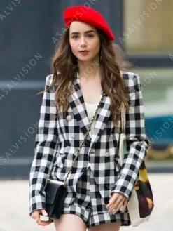 Asal Vision Blazers | Emily In Paris Emily Cooper Blazer Black And White Checked