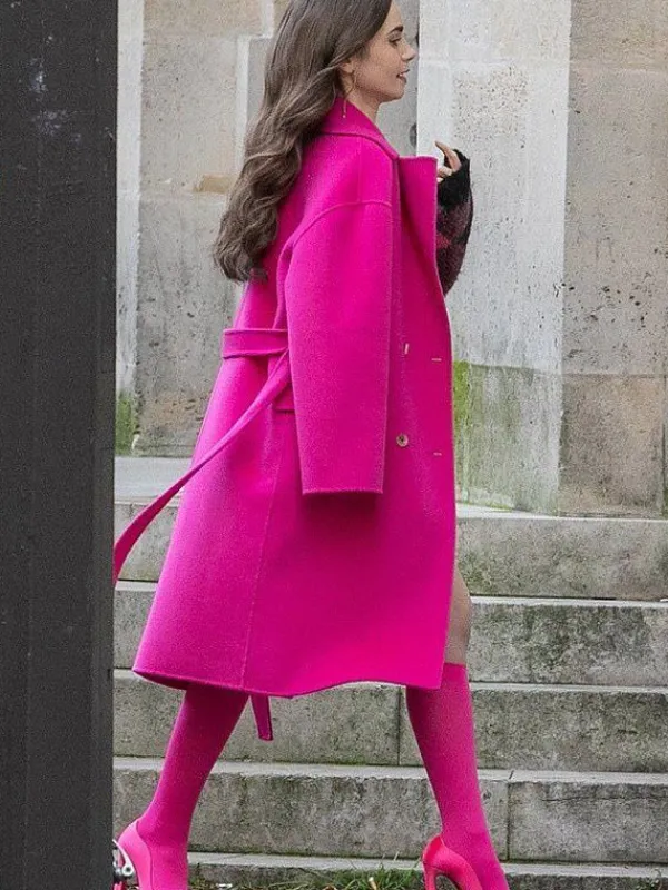 Asal Vision Women Coats | Emily in Paris Emily Cooper Wool Coat Pink