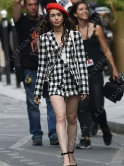 Asal Vision Blazers | Emily In Paris Emily Cooper Blazer Black And White Checked
