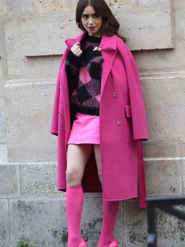 Asal Vision Women Coats | Emily in Paris Emily Cooper Wool Coat Pink