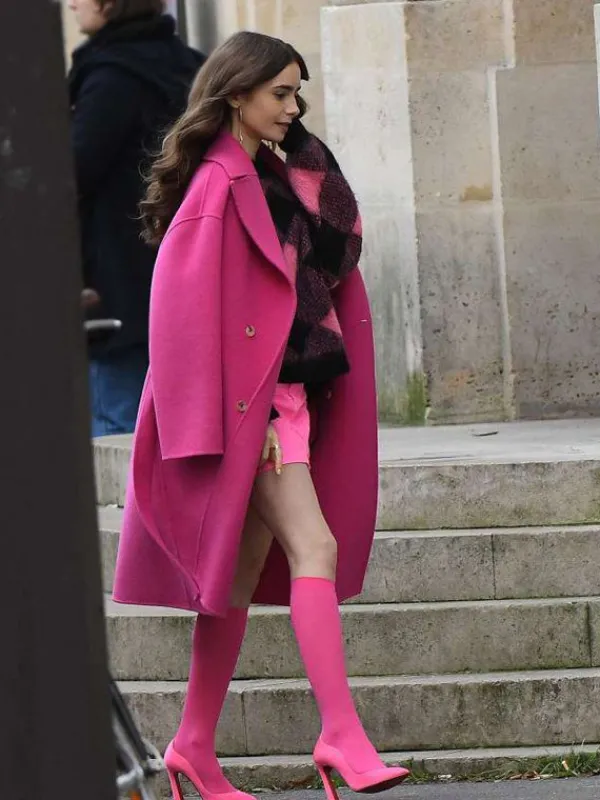 Asal Vision Women Coats | Emily in Paris Emily Cooper Wool Coat Pink