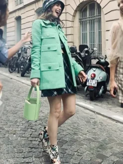 Asal Vision Women Coats | Emily In Paris Emily Cooper Coat Green