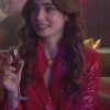 Asal Vision Blazers | Emily in Paris Lily Collins Red Sequin Blazer Red Color