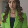Asal Vision Blazers | Emily in Paris Lily Collins Cropped Blazer Green