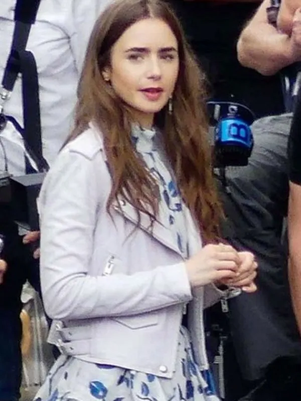 Asal Vision Leather Jackets | Emily in Paris Lily Collins Biker Leather Jacket
