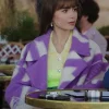 Asal Vision Women Coats | Emily In Paris Purple Coat Season 3 Purple And  White