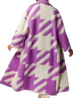 Asal Vision Women Coats | Emily In Paris Purple Coat Season 3 Purple And White