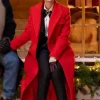 Asal Vision Women Coats | Emily in Paris Season 4 Emily Cooper Wool Trench Coat Red
