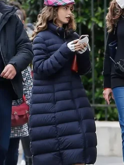 Asal Vision Women Coats | Emily In Paris Season 2 Emily Cooper Puffer Coat Back