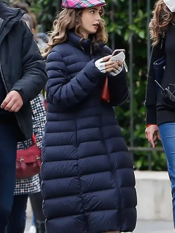 Asal Vision Women Coats | Emily In Paris Season 2 Emily Cooper Puffer Coat Back