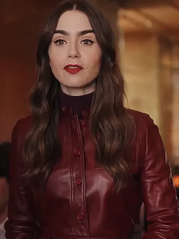 Asal Vision Leather Jackets | Emily in Paris Season 4 Emily Cooper Leather Jacket Maroon