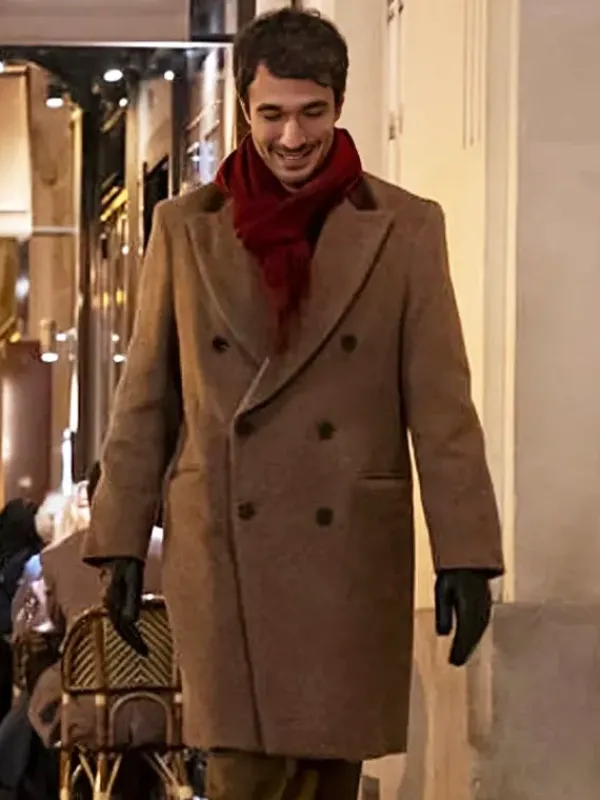 Asal Vision Men Coats | Emily in Paris Season 4 Marcello Wool Coat Brown