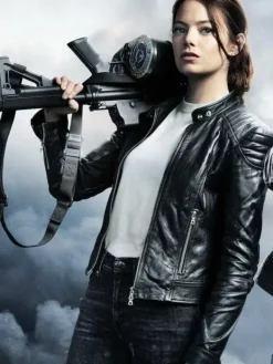 Asal Vision Black Jackets | Leather Jackets | Emma Stone Zombieland Wichita Leather Black Jacket Red