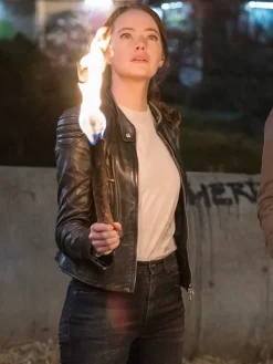 Asal Vision Black Jackets | Leather Jackets | Emma Stone Zombieland Wichita Leather Black Jacket Red