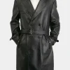 Asal Vision Leather Coats | Trench Coats | Eugene Leather Belted Trench Coat Black