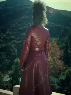 Asal Vision Women Coats | Exceptional Beings Ciarra Carter Leather Trench Coat Red