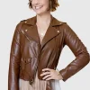 Asal Vision Leather Jackets | Falling Together 2024 Natalie Calder Leather Jacket Brown