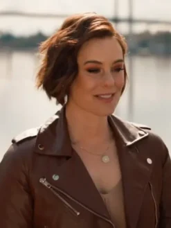 Asal Vision Leather Jackets | Falling Together 2024 Natalie Calder Leather Jacket Brown